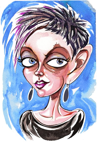 Tansy Davies - caricature by Neale Osborne